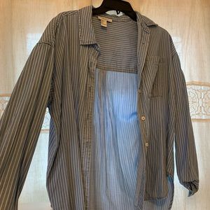 Blue denim button up